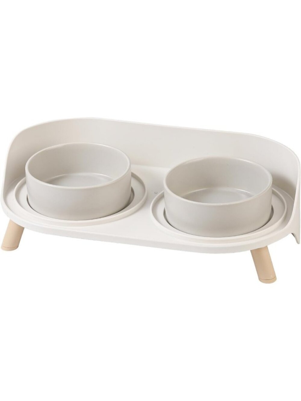 Elevated Cat & Dog Food Water Bowl Set - Ceramic Dishes with Non-Slip Stand